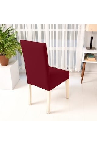 Esnek Sandalye Kılıfı Likralı, Kaymaz, Yıkanabilir, Kalın Lastikli Modern Kılıfı Bordo
