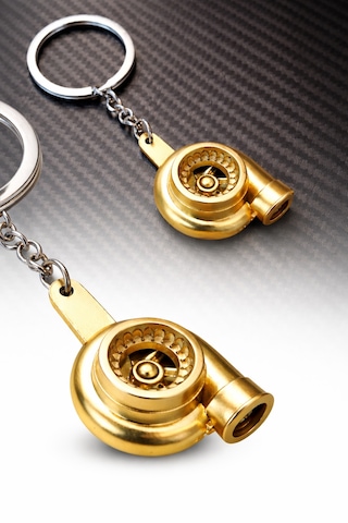 Turbo Model Metal Oto Anahtarlık Araba Aksesuarı Bukalemun Renk Sessiz Anahtar Halkası