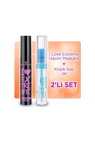 Essence Extreme Crazy Hacim Maskara + Kaş Kirpik Jeli