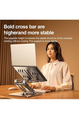Tam Profesyonel Macbook Uyumlu Stand Tablet Bilgisayar Uyumlu Stant Açısı Ayarlanabilir Tutucu Tok Alüminyum İpad Air Uyumlu Kare Taban%100 Tok Alüminyum Alaşımlı Katlanır Rs-cp84s