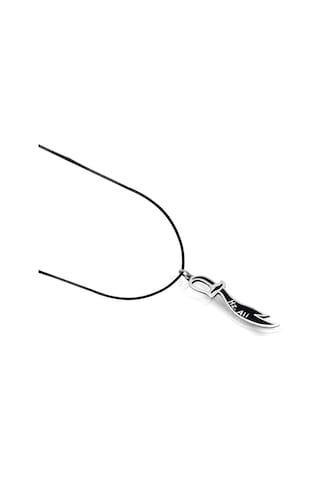Oya Silver Siyah Mineli Hz. Ali Yazılı Zülfikar Kılıcı Gümüş Kolye Ucu 4.4x1cm Oyot335