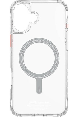 Apple iPhone 16 Uyumlu Kılıf Skinarma Şeffaf Airbag Tasarımlı Magsafe Şarj Özellikli Saido Kapak Şeffaf