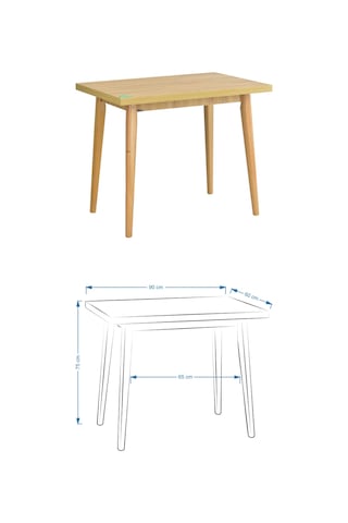 Vilinze Deniz Sandalye Avanos Ahşap Mdf Mutfak Masası Takımı - 60x90 Cmtk-avanos-6090-nn-d33deniz-sigmabeyaz Krem