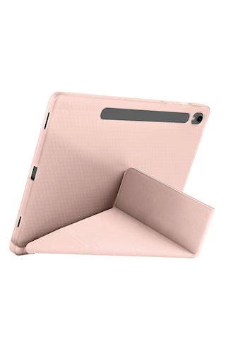 Samsung Galaxy Tab S10 Fe İle Uyumlu Kılıf Tri Folding Kalem Bölmeli Katlanabilir Standlı Pu Deri Yumuşak Kapak Kapaklı Kılıf