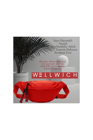 Wellwich Kırmızı Çapraz Çanta-siyah Kırmızı Örgü Uçlu- Bel Çantası Spor Çantası Ultra Hafif Suya Dayanıklı Kırmızı-siyah Kırmızı Örgü Uç Kırmızı-siyah Kırmızı Örgü Uç