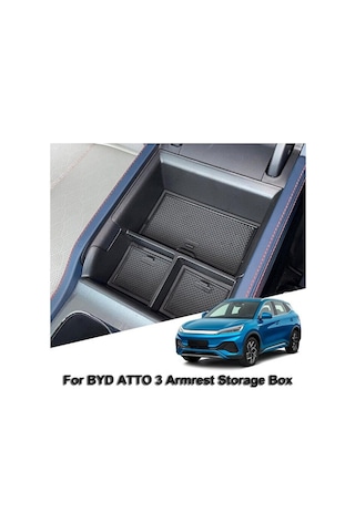 Geeksen Byd Atto3/yuan Plus 2022-2024 Siyah Merkezi Kontrol Kol Dayama Depolama Kutusu