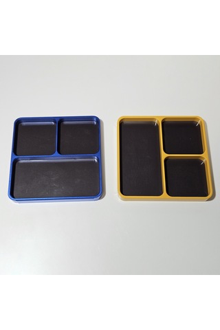 Yunboo Alüminyum Cnc Tamir Aleti Tepsisi, Manyetik Alt Pad, 4 Bölmeli, Rc Araçları İçin, Mavi Blue