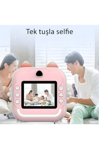 Cevval Q5 Termal Yazıcılı Anında Siyah Beyaz Baskılı Dijital Çocuk Fotoğraf Makinesi