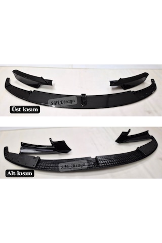 Bmw F30 Karbon Ön Lip Ek 2012-2018 3 Parça Plastik M Tampon Uyumlu
