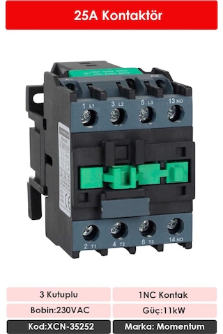 Momentum Kontaktör 25A 11kW 1NC XCN-35252