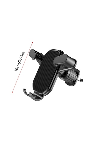 Jeemson Araç Telefon Tutucu, 360 Derece Döner, Metal Klipsli Havalandırma Çıkışlı, Sürtünme Engellici, Evrensel Uyumlu, Sabit Konumlandırma Siyah