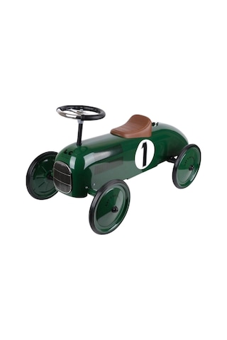 Vintage Klasik Metal Pedal Araba Yesil Sessiz Tekerlekli Cocuk Oyuncak Yarıs Aracıdır Çok Renkli