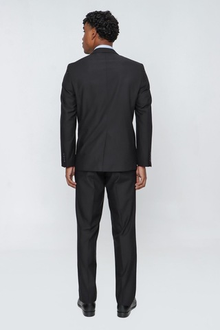 İmza Siyah Mono Yaka Gabardin Astarlı Tek Yırtmaç Esnek 4 Drop Comfort Fit Basic Takım Elbise 1001255009