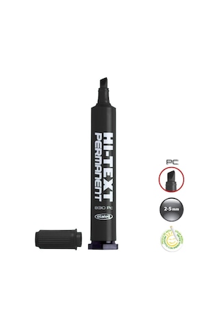 Hi-text 830pc Yan Kesik Uç Permanent Marker 2-5 Mm Siyah Diğer