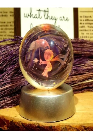 Mobgift 3d Küçük Prens Temalı Işıklı Cam Küre