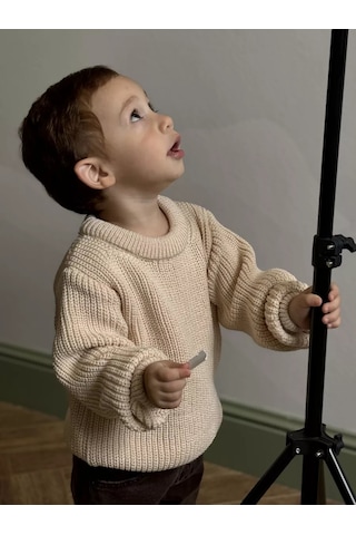 Djaza Kids Çocuklar İçin Örme Oversize Kazak 241271966 Açık Pembe