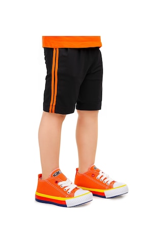 Kiko Kids Tinna Bağcıklı Erkek Bebek Keten Spor Ayakkabı Turuncu