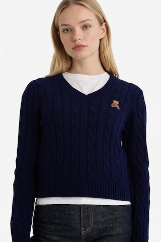 Defacto Slim Fit V Yaka Kazak G6850ax26spnv131 Lacivert-nv131