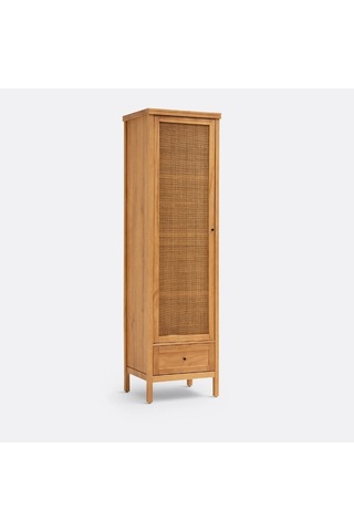 Altea Rattan Detaylı Masif Elbise Dolabı Ahşap