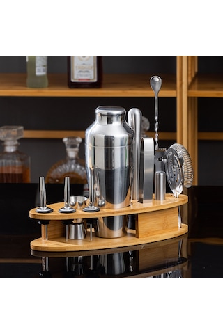 11 Parçalı Paslanmaz Çelik Kokteyl Şeker Seti - Profesyonel Bar Malzemeleri 700 Ml