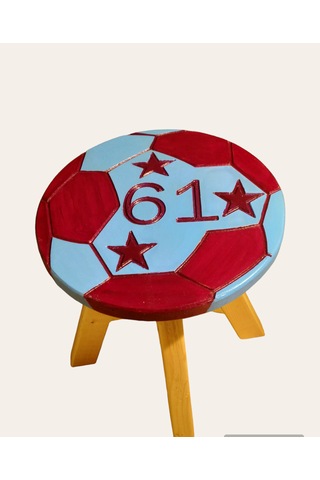 Fanatik Trabzonspor El Yapımı Ahşap Çocuk Taburesi