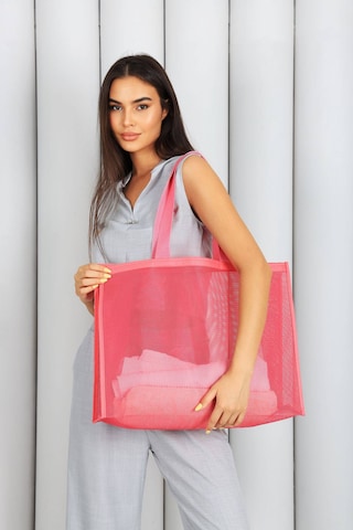 Mademoss Şık Plaj ve Alışveriş Çantası Pembe
