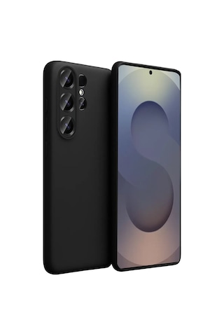 Galaxy Uyumlu Uyumlu S26 Nano İçi Kadife Silikon - Siyah Beyaz