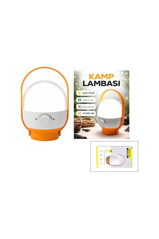 34 Led Usb Şarjlı Kamp Lambası - Ayarlanabilir Işık, 2400mah Sarı