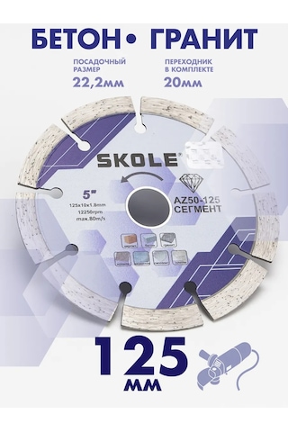 Skole Beton İçin 125 Mm Segmentli Elmas Ağız Taşa, Taşlama Makinesi 453041017