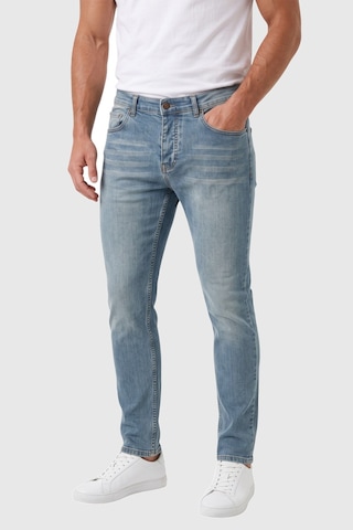Rizzup Erkek Slim Fit Dar Kesim Likralı Taşlanmış Pamuklu Mavi Kot Pantolon Düğme Kapamalı Jean 2605153
