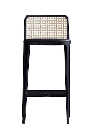 Martha Hazeranlı Ahşap Bar Sandalyesi Siyah