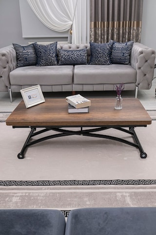 Juppo Üst Tabla Mdfbarok Ceviz Oval Köşe Alt Siyah Dışa Kıvrım