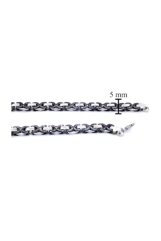 Ferizz 316l Çelik Siyah Kral Erkek Zincir Kolye 55 Cm Zn-269 Siyah