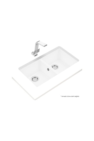 Teka Square 2B 760 Tg Artıc Beyaz Granit Eviye. Tezgahaltı