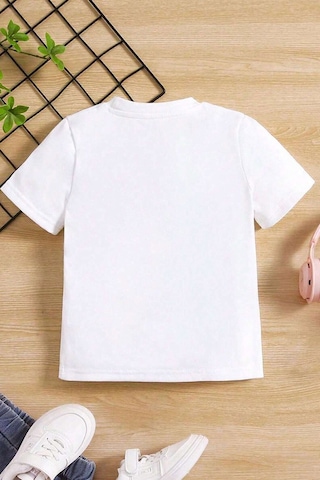 Uyguntarz Çocuk Unicorn Baskılı Pamuklu Tshirt Beyaz