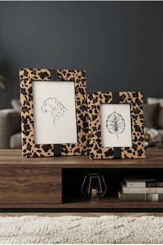 2li Çerçeve Casalona Kahve Leopar Tüy