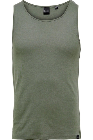 Jack & Jones Only & Sons Erkek Slim Düz Fit Yeşil Atlet Tank Top - 22022666 Yeşil