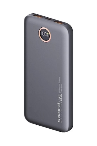 Sword 10f53 22.5w 10000 Mah Gri Usb Kablolu Hızlı Şarj Powerbank Qc3.0 Gri
