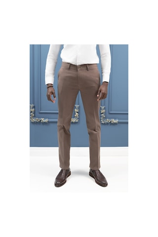 Notra Regular Fit Pamuklu Dokulu Kışlık Gabardin Pantolon Kahverengi