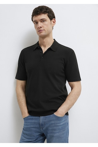 Mavi Polo Yaka Triko Siyah