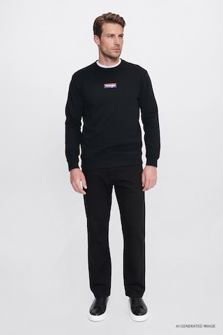 Wrangler Pamuklu Regular Fit Logo Detaylı Erkek Sweatshirt W2620152001 Siyah