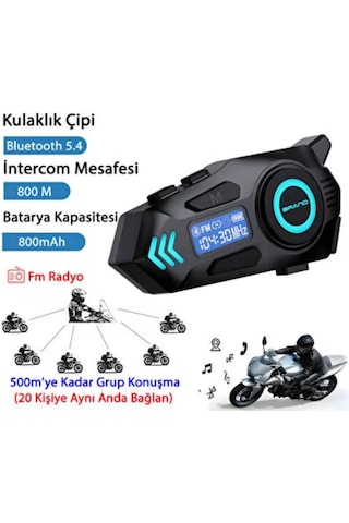 Nettech K09 Bisiklet-motosiklet İnterkom Kulaklık Mikrofon - Siyah