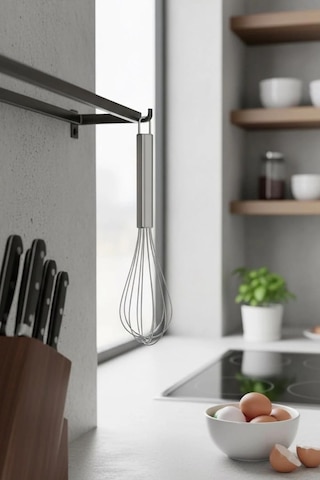 Çelik Çırpıcı, 35 Cm, Metal Gövde, Gri, Paslanmaz, Ergonomik Tasarım, Derin Kap Uyumlu Diğer