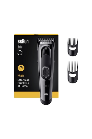 Braun Saç Kesme Makinesi Series 5, +3 Aksesuar, Ömür Boyu Keskin Bıçak, 17 Uzunluk Hc5530