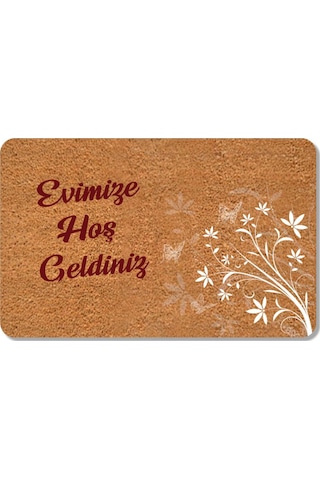 Modern Dijital Paspas - Hoşgeldiniz Karşılama Paspas - Kapı Önü Dekoratif Paspas Bakır