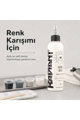 Radiant Colors Mixing White Beyaz Dövme Boyası 4oz - 120ml