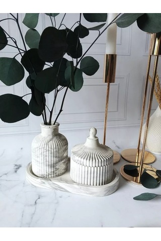 Cre Art Kuru Çiçek Vazosu Dekoratif Ev İç Tasarımı Seti 154801063 Siyah