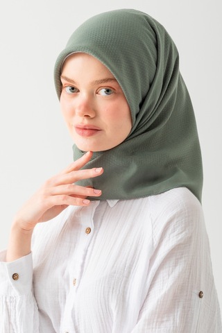 Nisanca Soft Pamuk Jakarlı Eşarp Doğal Dokulu, Hafif Ve Nefes Alan Kumaş- Bambu Kraş Eşarp Yumuşak Dokulu Düz Renk Eşarp, Tesettür Eşarp Haki