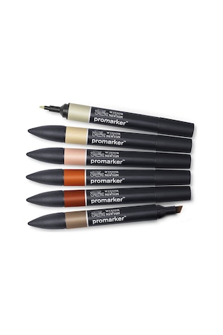 Winsor & Newton Promarker Earth Tones Çift Uçlu Markör Kalem Seti