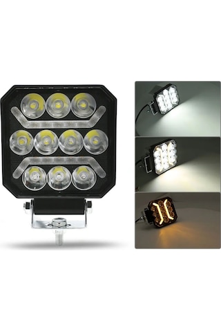 Oto Çalışma Lambası 4 İnç 12-24v Drl Sarı 2 Mod Flash Traktör Tır Kamyon Tekne Projektör Sis Farı